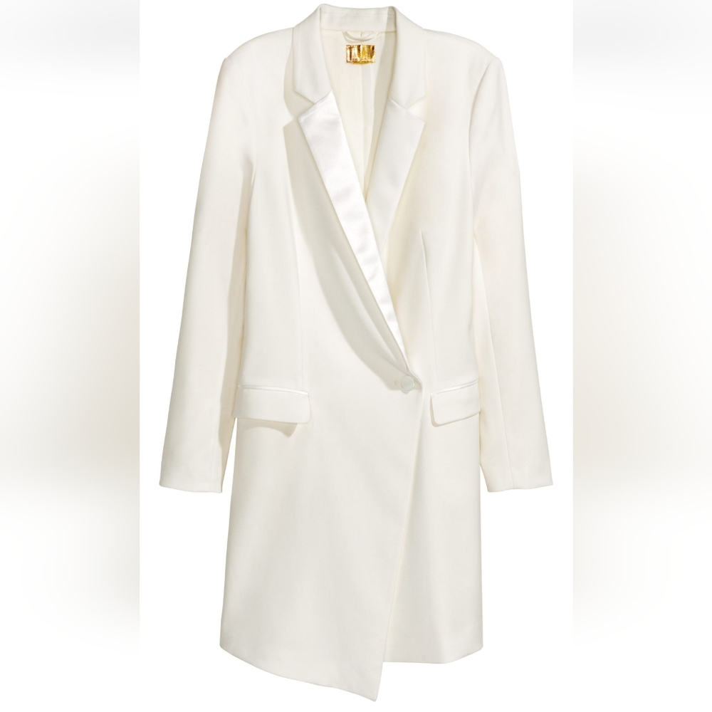 H&M Classic White Women's Blazer Dress Us 6 NWT